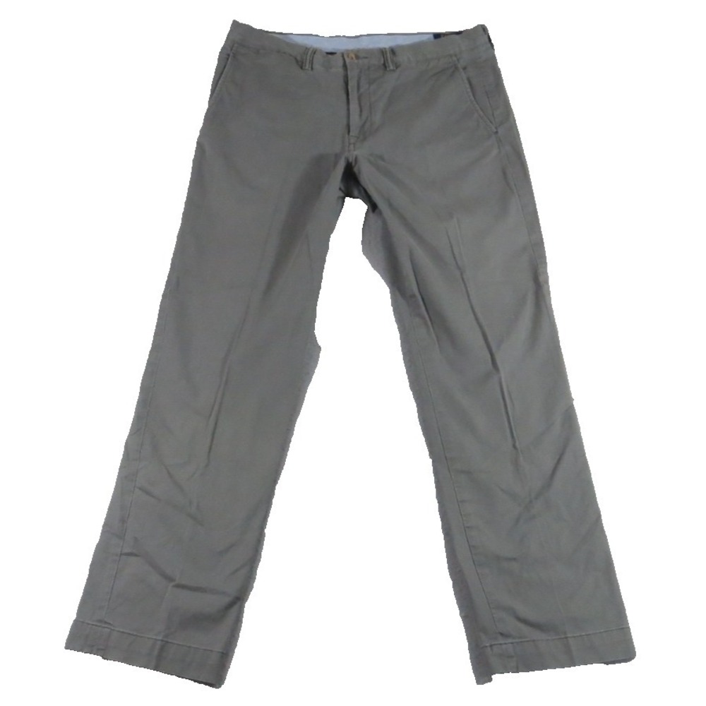 Polo Ralph Lauren Stretch Straight Chino Pants Men 33x32 Gray Cotton Dress Pants